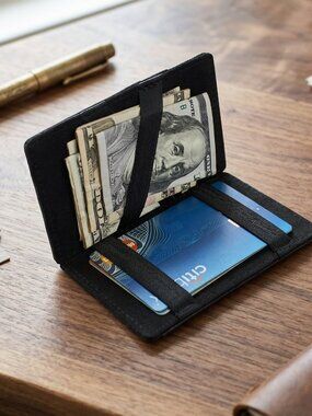 Genuine Leather Magic Wallet, Black